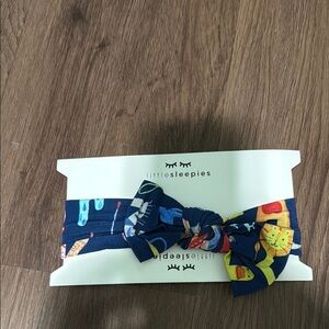 Little Sleepies Blue Headband with Vibrant Print